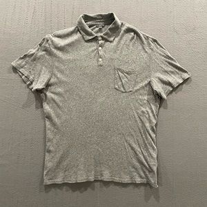 Vince Polo Shirt Mens Large Gray Pocket Stretch Lightweight Comfort L